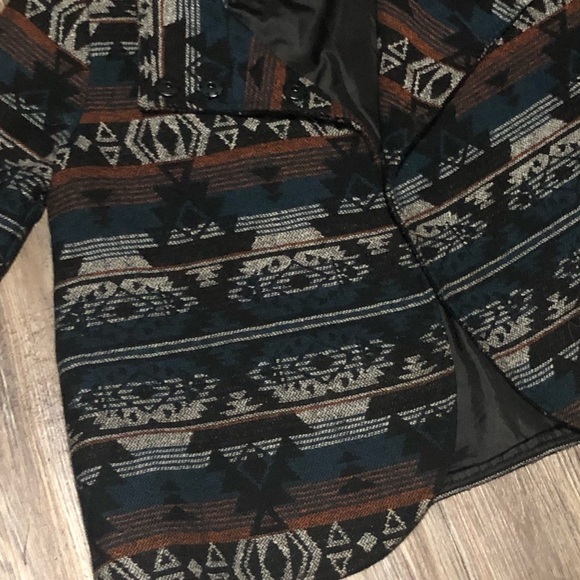 Billabong Swing Jacket Women's Small Aztec Southwesten Wool Blend Tribal Coat - Picture 3 of 7